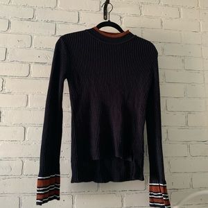Navy Blue Mock Neck Sweater